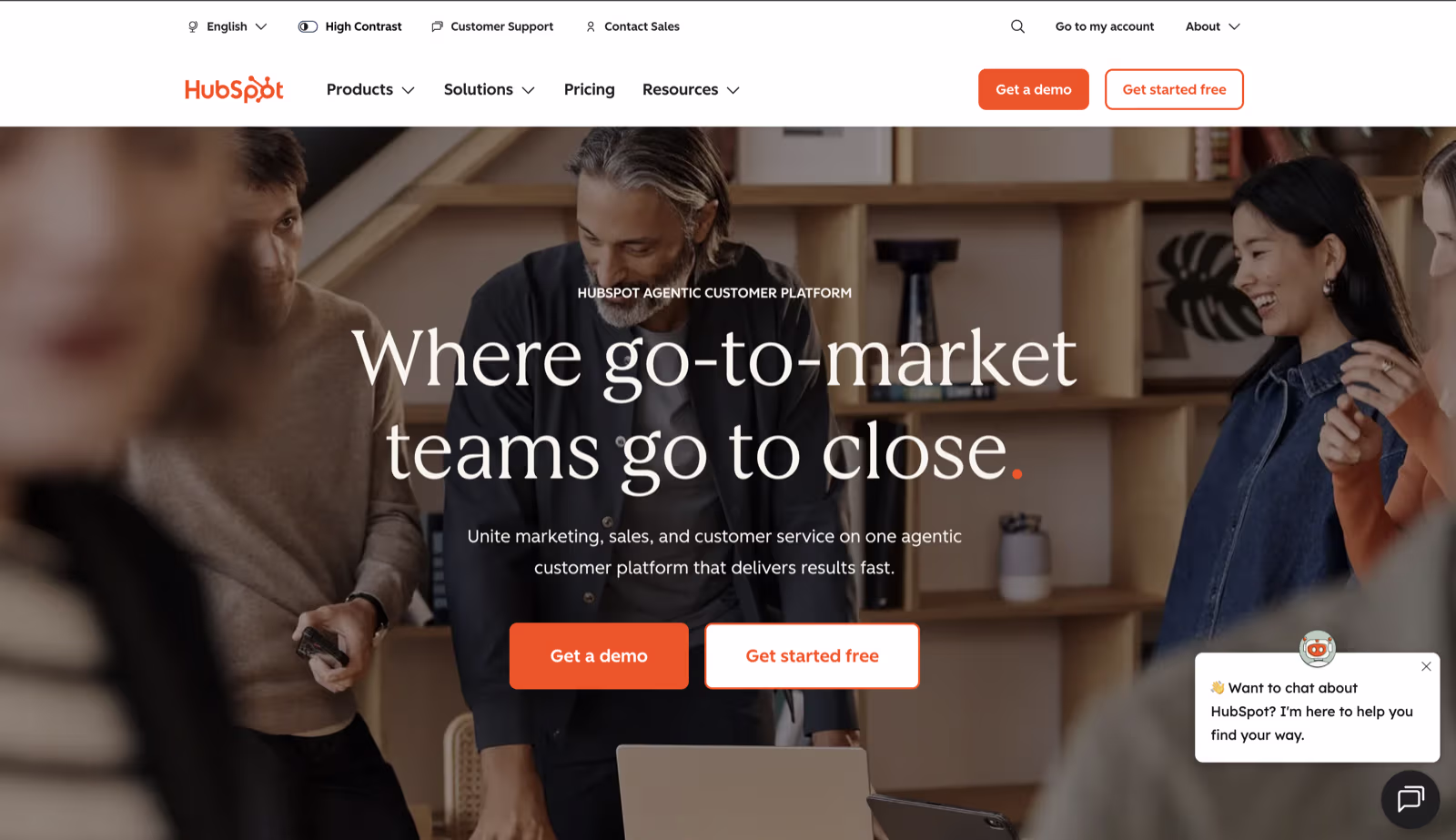 HubSpot's 2026 homepage headline 